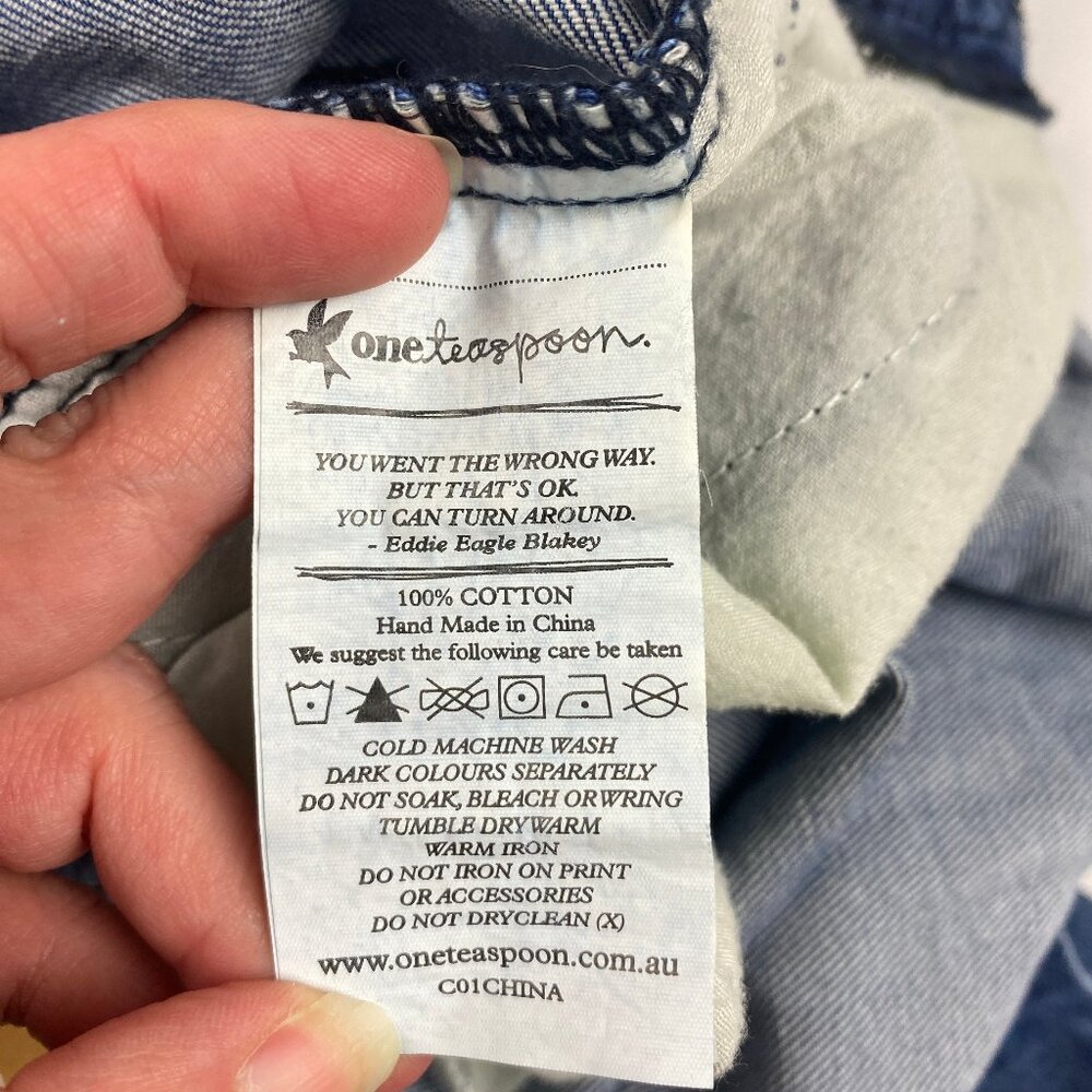One Teaspoon Jeans Size 25 Super Tough Super Relaxed Tapered Leg Harem Pants - Picture 16 of 16